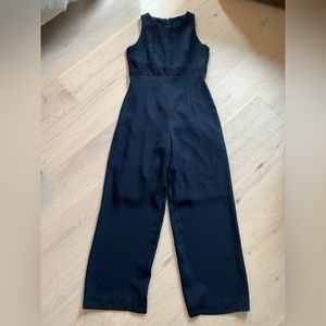 Navy blue lace detail sleeveless jumpsuit size 6-8
